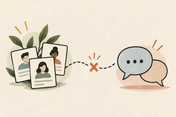 Ilustração de contatos sem conversas iniciadas